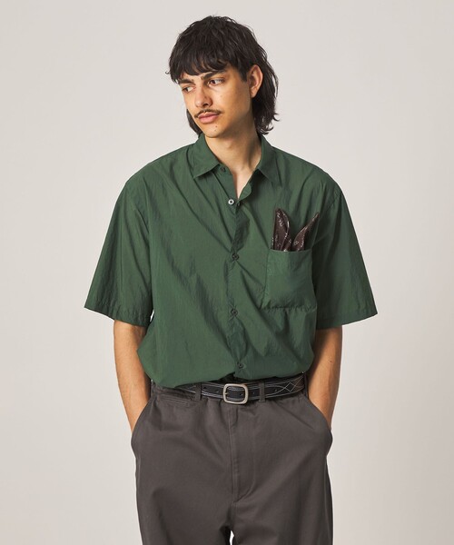 Steven Alan(スティーブンアラン)の「<Steven Alan> エアリーナイロン レギュラーカラー ショートスリーブ シャツ BOX(シャツ/ブラウス・メンズ・ブラック/ダークグリーン・XL/L/M/S)」の12枚目の写真