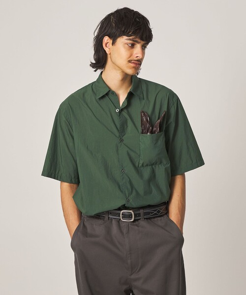 Steven Alan(スティーブンアラン)の「<Steven Alan> エアリーナイロン レギュラーカラー ショートスリーブ シャツ BOX(シャツ/ブラウス・メンズ・ブラック/ダークグリーン・XL/L/M/S)」の14枚目の写真