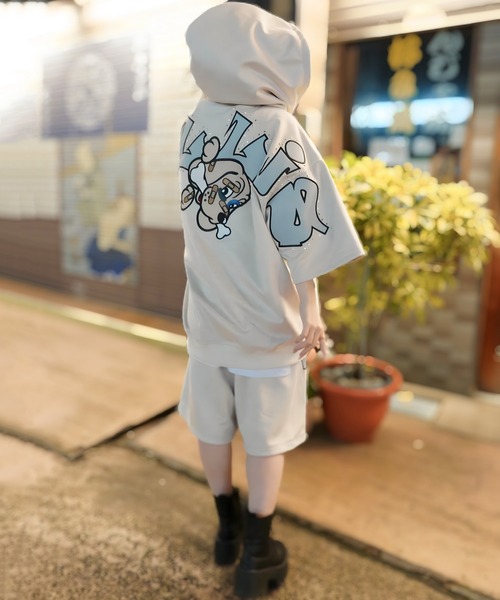GALFY(ガルフィー)の「【別注】GA×GALFY-スウェードキラキラ半袖SETUP(セットアップ・メンズ・ブラック/アイボリー・L/XL)」の17枚目の写真