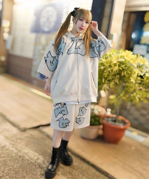GALFY(ガルフィー)の「【別注】GA×GALFY-スウェードキラキラ半袖SETUP(セットアップ・メンズ・ブラック/アイボリー・L/XL)」の14枚目の写真