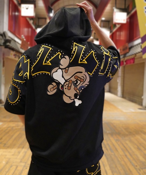 GALFY(ガルフィー)の「【別注】GA×GALFY-スウェードキラキラ半袖SETUP(セットアップ・メンズ・ブラック/アイボリー・L/XL)」の22枚目の写真