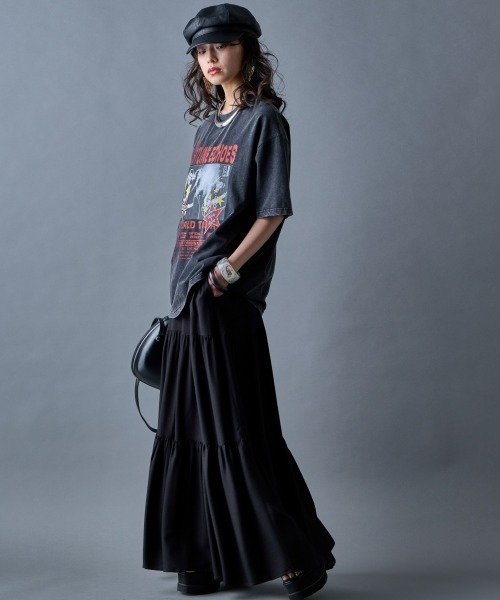 GEVS.(ジェイヴィス)の「ティアードマキシワンピース<大きいサイズ有>GEVS.(ワンピース・レディース・ピンク/グリーン/ブラック・M/L/LL/3L/4L/5L)」の10枚目の写真