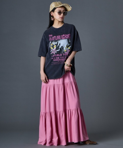 GEVS.(ジェイヴィス)の「ティアードマキシワンピース<大きいサイズ有>GEVS.(ワンピース・レディース・ピンク/グリーン/ブラック・M/L/LL/3L/4L/5L)」の16枚目の写真