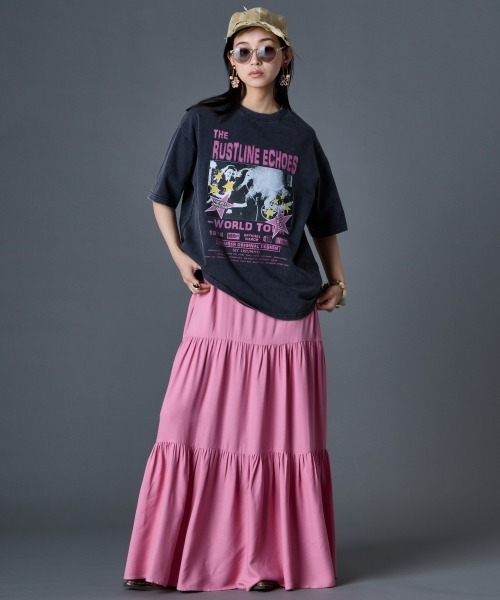 GEVS.(ジェイヴィス)の「ティアードマキシワンピース<大きいサイズ有>GEVS.(ワンピース・レディース・ピンク/グリーン/ブラック・M/L/LL/3L/4L/5L)」の19枚目の写真