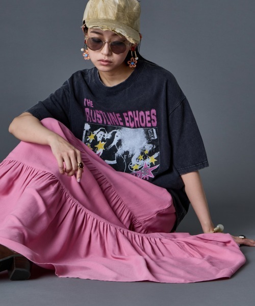 GEVS.(ジェイヴィス)の「ティアードマキシワンピース<大きいサイズ有>GEVS.(ワンピース・レディース・ピンク/グリーン/ブラック・M/L/LL/3L/4L/5L)」の14枚目の写真