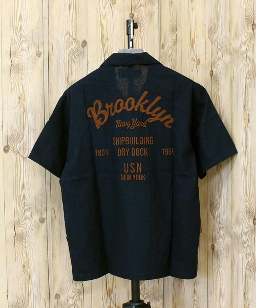 AVIREX（アヴィレックス）の「LINEN-COTTON S/S SHIRT 'Brooklyn'（シャツ/ブラウス・メンズ・ネイビー/ブラック/アイボリー・XL/XXL/M/L）」の3枚目の写真