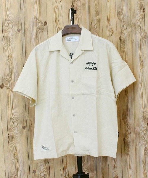 AVIREX（アヴィレックス）の「LINEN-COTTON S/S SHIRT 'Brooklyn'（シャツ/ブラウス・メンズ・ネイビー/ブラック/アイボリー・XL/XXL/M/L）」の4枚目の写真