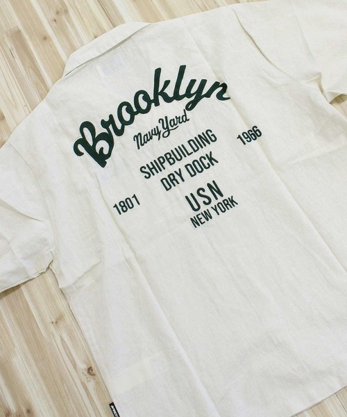 AVIREX（アヴィレックス）の「LINEN-COTTON S/S SHIRT 'Brooklyn'（シャツ/ブラウス・メンズ・ネイビー/ブラック/アイボリー・XL/XXL/M/L）」の7枚目の写真