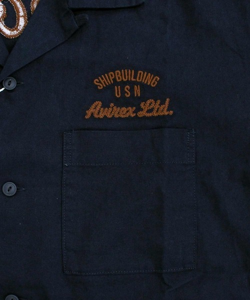 AVIREX（アヴィレックス）の「LINEN-COTTON S/S SHIRT 'Brooklyn'（シャツ/ブラウス・メンズ・ネイビー/ブラック/アイボリー・XL/XXL/M/L）」の17枚目の写真
