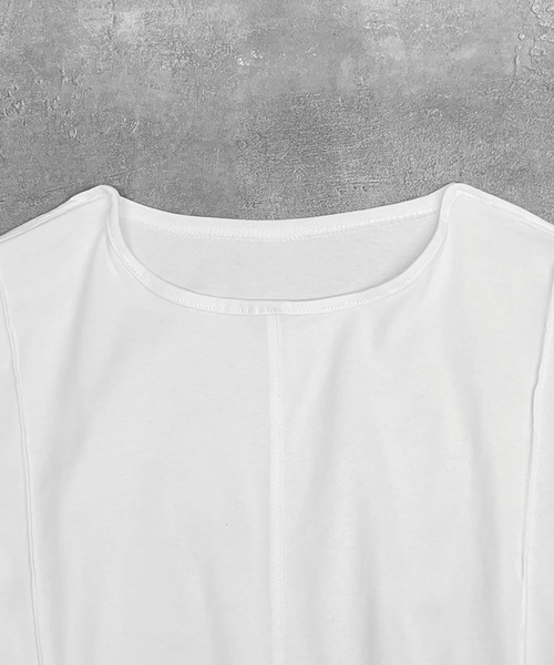 LOWO(ロワ)の「裾ゴムコットン半袖Tシャツ 綿100%(Tシャツ/カットソー・レディース・ホワイト/ネイビー/キャメル/ブラック・FREE)」の17枚目の写真