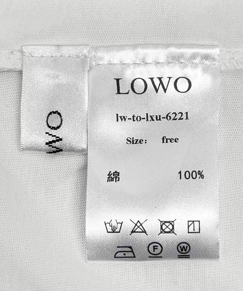 LOWO(ロワ)の「裾ゴムコットン半袖Tシャツ 綿100%(Tシャツ/カットソー・レディース・ホワイト/ネイビー/キャメル/ブラック・FREE)」の21枚目の写真