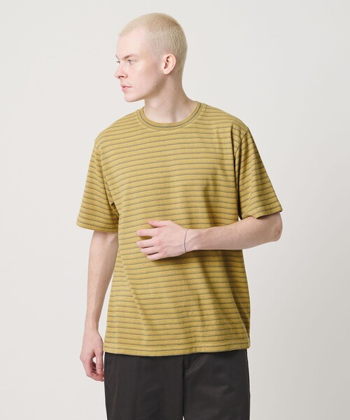 Coohem(コーヘン)の「<COOHEM> BORDER T-SHIRT/Tシャツ(Tシャツ/カットソー・メンズ・ライトグレー/イエロー/ネイビー・L/M)」の1枚目の写真