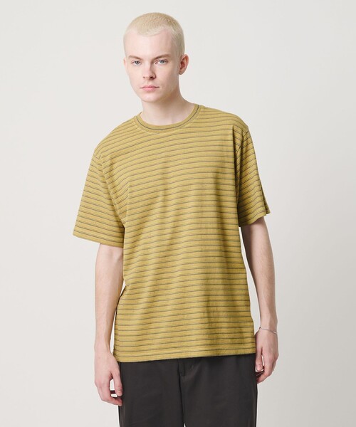 Coohem(コーヘン)の「<COOHEM> BORDER T-SHIRT/Tシャツ(Tシャツ/カットソー・メンズ・ライトグレー/イエロー/ネイビー・L/M)」の4枚目の写真