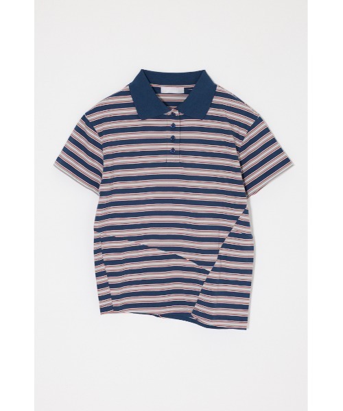 MOUSSY(マウジー)の「STRIPED TINY POLO シャツ(Tシャツ/カットソー・レディース・ピンク/オフホワイト/ネイビー・FREE)」の14枚目の写真