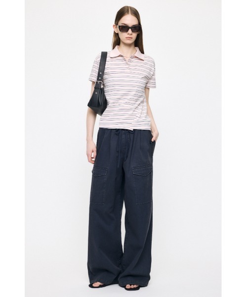 MOUSSY(マウジー)の「STRIPED TINY POLO シャツ(Tシャツ/カットソー・レディース・ピンク/オフホワイト/ネイビー・FREE)」の17枚目の写真