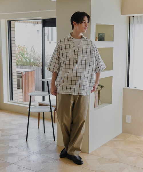 MILITARY(ミリタリー)の「【MAISON CLUB】Skipper Check Shirt / スキッパーチェックシャツ(シャツ/ブラウス・メンズ・ホワイト/ブラウン・M/L)」の14枚目の写真