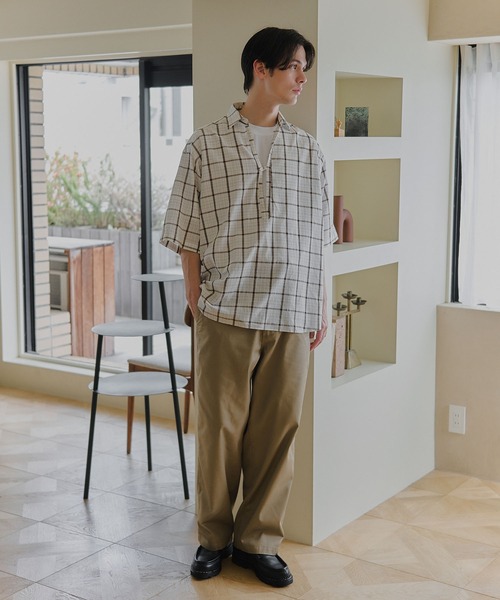 MILITARY(ミリタリー)の「【MAISON CLUB】Skipper Check Shirt / スキッパーチェックシャツ(シャツ/ブラウス・メンズ・ホワイト/ブラウン・M/L)」の13枚目の写真