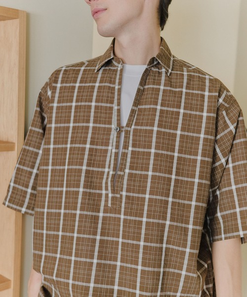 MILITARY(ミリタリー)の「【MAISON CLUB】Skipper Check Shirt / スキッパーチェックシャツ(シャツ/ブラウス・メンズ・ホワイト/ブラウン・M/L)」の12枚目の写真