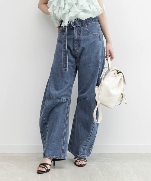 RANDA(ランダ)の「ワイドバレルレッグパンツ(その他パンツ・レディース・アイボリー/ライトブルー/ブルー・0/1)」の3枚目の写真