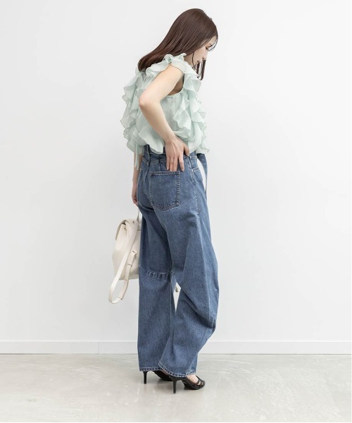 RANDA(ランダ)の「ワイドバレルレッグパンツ(その他パンツ・レディース・アイボリー/ライトブルー/ブルー・0/1)」の15枚目の写真