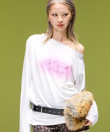 X-girl | SCRIPT LOGO ONE SHOULDER L/S TEE(Tシャツ/カットソー)
