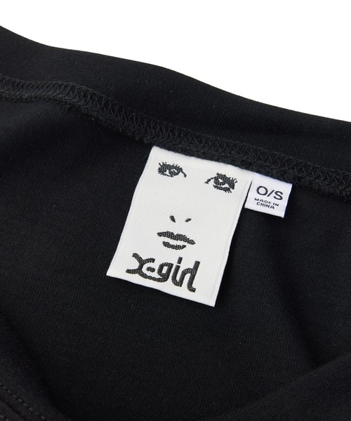 X-girl(エックスガール)の「SCRIPT LOGO ONE SHOULDER L/S TEE(Tシャツ/カットソー・レディース・ホワイト/ブラック/オリーブ・ONE SIZE)」の7枚目の写真