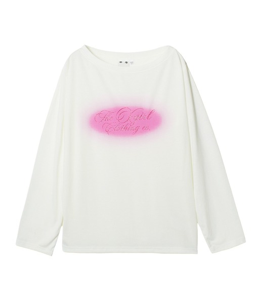 X-girl(エックスガール)の「SCRIPT LOGO ONE SHOULDER L/S TEE(Tシャツ/カットソー・レディース・ホワイト/ブラック/オリーブ・ONE SIZE)」の16枚目の写真