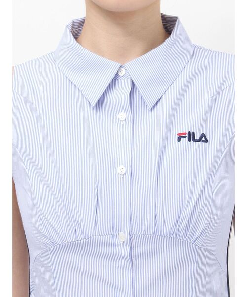 RESEXXY(リゼクシー)の「【FILA】サイドラインシャツワンピース(シャツワンピース・レディース・ブラック/ブルー・FREE)」の13枚目の写真