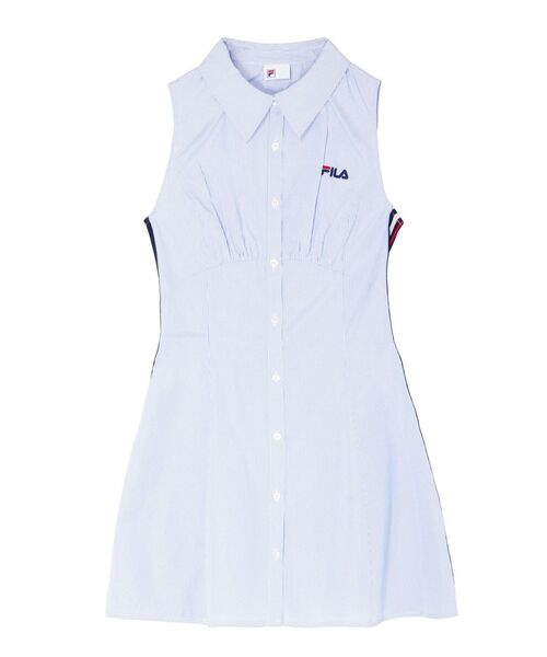 RESEXXY(リゼクシー)の「【FILA】サイドラインシャツワンピース(シャツワンピース・レディース・ブラック/ブルー・FREE)」の3枚目の写真