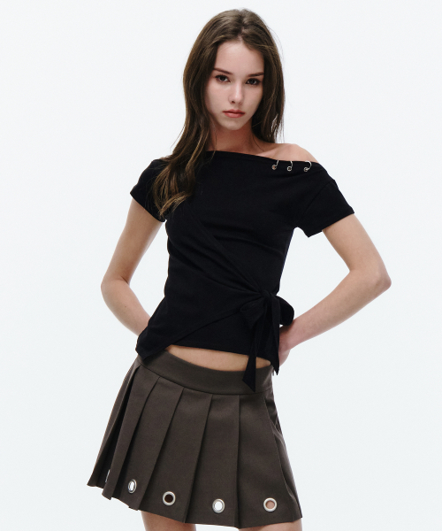 Midnight Move(ミッドナイトムーブ)の「tie ey t (black)(Tシャツ/カットソー・レディース・その他・FREE)」の1枚目の写真