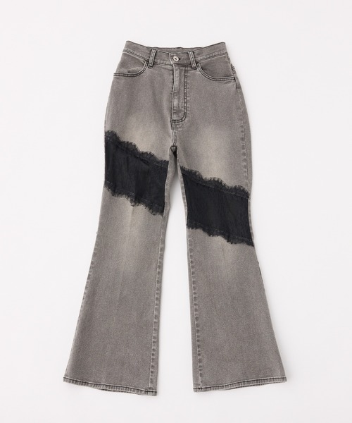one after another NICE CLAUP（ワンアフターアナザーナイスクラップ）の「【Lace Collection】レースコレデニム（デニムパンツ・レディース・グレー/ブルー・SMALL/MEDIUM）」の3枚目の写真