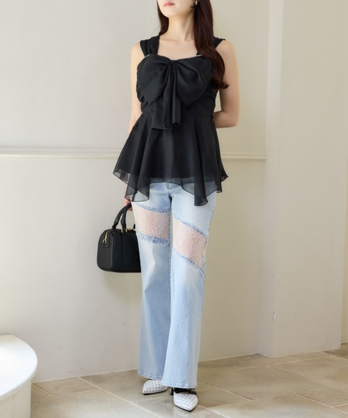 one after another NICE CLAUP（ワンアフターアナザーナイスクラップ）の「【Lace Collection】レースコレデニム（デニムパンツ・レディース・グレー/ブルー・SMALL/MEDIUM）」の17枚目の写真