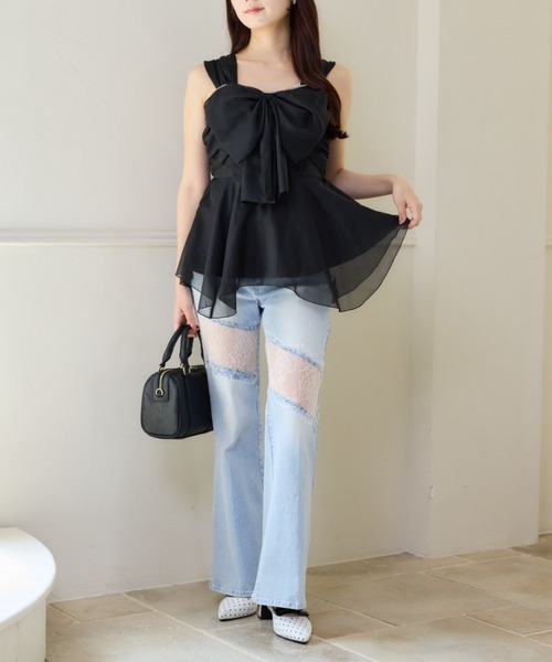 one after another NICE CLAUP（ワンアフターアナザーナイスクラップ）の「【Lace Collection】レースコレデニム（デニムパンツ・レディース・グレー/ブルー・SMALL/MEDIUM）」の16枚目の写真