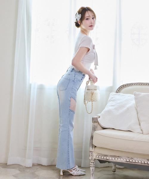 one after another NICE CLAUP（ワンアフターアナザーナイスクラップ）の「【Lace Collection】レースコレデニム（デニムパンツ・レディース・グレー/ブルー・SMALL/MEDIUM）」の10枚目の写真