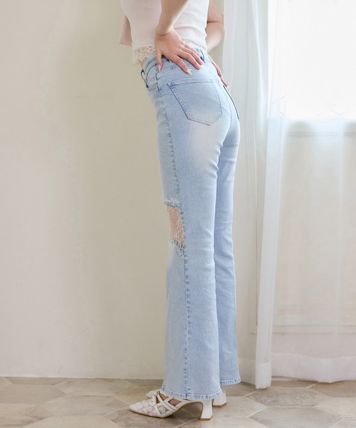 one after another NICE CLAUP（ワンアフターアナザーナイスクラップ）の「【Lace Collection】レースコレデニム（デニムパンツ・レディース・グレー/ブルー・SMALL/MEDIUM）」の12枚目の写真