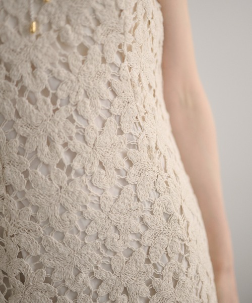 LAULEN(ローレン)の「flower crochet back slit long dress /フラワークロシェバックスリットロングドレス(ワンピース・レディース・アイボリー・M/S)」の16枚目の写真