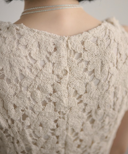 LAULEN(ローレン)の「flower crochet back slit long dress /フラワークロシェバックスリットロングドレス(ワンピース・レディース・アイボリー・M/S)」の18枚目の写真