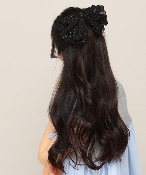 Heather(ヘザー)の「ドットリボンバレッタ 856473(バレッタ/ヘアクリップ・レディース・アイボリー/ブラック・ONE SIZE)」の4枚目の写真