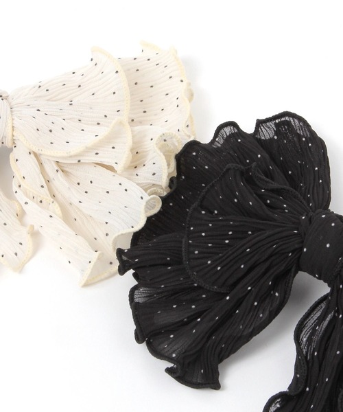 Heather(ヘザー)の「ドットリボンバレッタ 856473(バレッタ/ヘアクリップ・レディース・アイボリー/ブラック・ONE SIZE)」の3枚目の写真