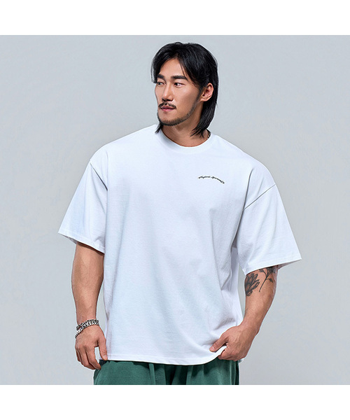 PHYSICAL GARMENTS（フィジカルガーメンツ）の「P2623 バックレタリングアドショルダーフィット半袖 [3COLOR]（Tシャツ/カットソー・メンズ・ダークグリーン/ホワイト/ブラック・LARGE/MEDIUM/XX-LARGE/X-LARGE）」の2枚目の写真