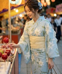女性 セット」に該当する浴衣（ブルー・ネイビー/青色系）ファッション