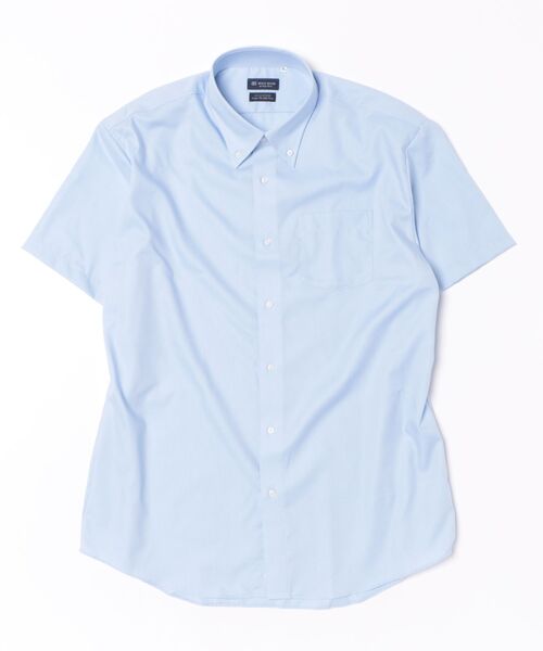 TOKYO SHIRTS（トウキョウシャツ）の「【超形態安定】【接触冷感】 形態安定ノンアイロン ボタンダウン 半袖ビジネスワイシャツ （大きいサイズ）（ビジネスシャツ・メンズ・ブルー・首回り45cm/首回り47cm）」の6枚目の写真