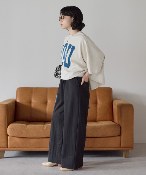 HEART MARKET（ハートマーケット）の「【接触冷感】C/Nカノコワイドベイカーパンツ（その他パンツ・レディース・ブラック/チャコール/カーキ/ベージュ・LARGE/TALL/MEDIUM/LARGE/MEDIUM/TALL）」の15枚目の写真