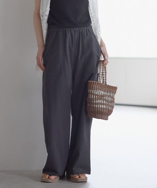 HEART MARKET（ハートマーケット）の「【接触冷感】C/Nカノコワイドベイカーパンツ（その他パンツ・レディース・ブラック/チャコール/カーキ/ベージュ・LARGE/TALL/MEDIUM/LARGE/MEDIUM/TALL）」の5枚目の写真