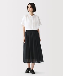 婦人　強撚　ギャザースカート