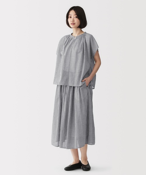 無印良品(ムジルシリョウヒン)の「婦人 強撚 ギャザースカート(スカート・レディース・ブラック/ダークグリーン/ホワイト系/ブラック系・S/L/M/XL)」の19枚目の写真
