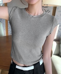 半袖Tシャツ クロップド丈 丸首 夏服