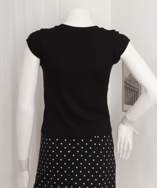 Miniministore（ミニミニストア）の「半袖Tシャツ クロップド丈 丸首 夏服（Tシャツ/カットソー・レディース・ブラック/グレー・L/M/S）」の16枚目の写真