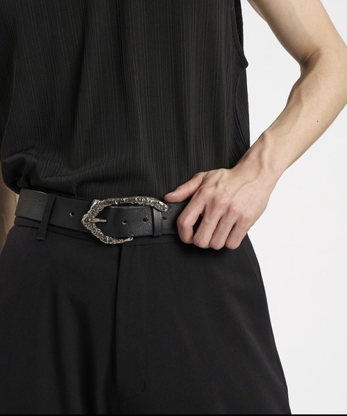 NO ID.（ノーアイディ）の「【NO ID.】Molten Buckle Leather Belt / モルテン バックル レザー ベルト（ベルト・メンズ・ブラック・ONE SIZE）」の6枚目の写真
