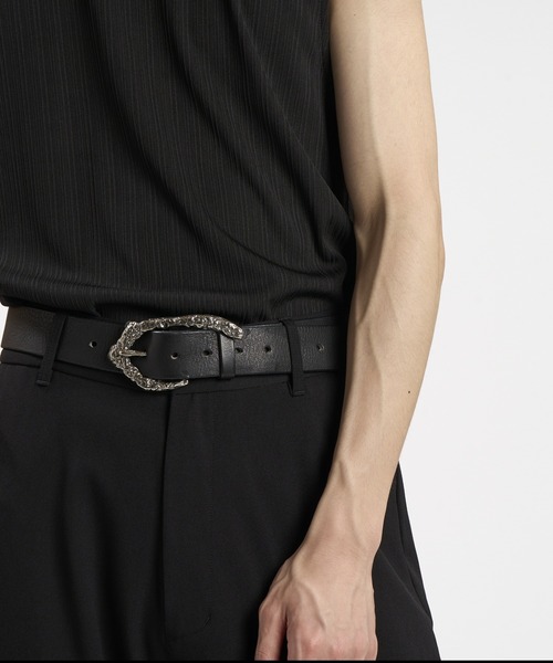 NO ID.（ノーアイディ）の「【NO ID.】Molten Buckle Leather Belt / モルテン バックル レザー ベルト（ベルト・メンズ・ブラック・ONE SIZE）」の7枚目の写真